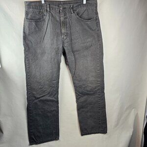 Levi's 505 Jeans Mens 38x30 Gray Denim Straight Leg Regular Fit White Tab Cotton
